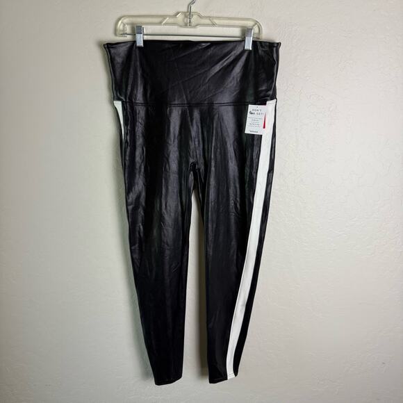 Spanx Faux Leather White Stripe Legging 3X NWT 20187P - Picture 3 of 13